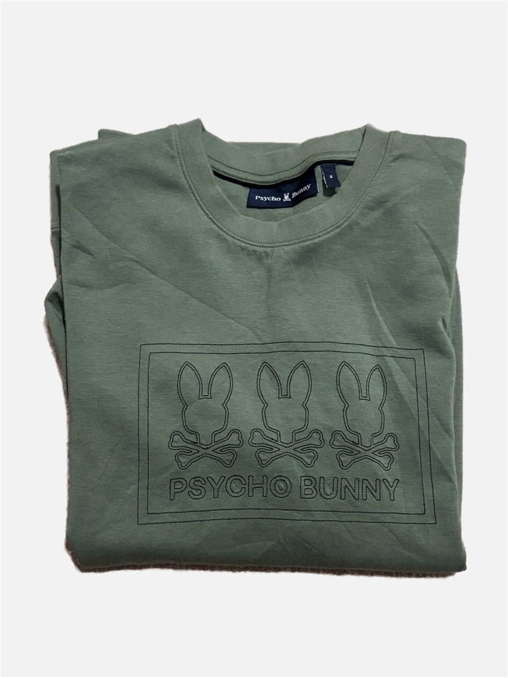 Psycho Bunny Mens M Tacoma Green Cotton Modal Embroidered Crewneck Sweatshirt